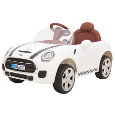 Детский электромобиль Mini Cooper Convertible с пультом, одноместный, 2 мотора по 35W, 2 аккумулятора 6V4Ah, белый