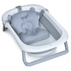 Ванночка ME 1151 PLUS Gray дитяча, з термометром, вкладиш, силікон, складана 78,3*49,3*20,5, сірий /1/