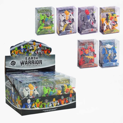 Герої рухливі елементи, зброя, двох роботів можна поєднати в одного /9/108/12шт у кор.