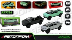 Машина мет. АВТОПРОМ 1:24 Tesla pickups, батар,свет,звук,откр.двери,кор. 28*16*12,8см 