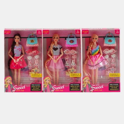 Лялька 3 види, висота 30 см, аксесуари, в кор. 