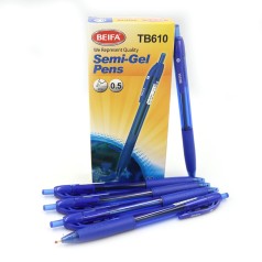 Ручка автомат. масл. Beifa 0,5 мм, синя, карт. уп., ціна за 12 шт. //