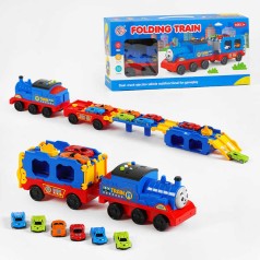 Потяг інерційний з міні-машинками, звуки, пісні англійською, підсвічування 336-1