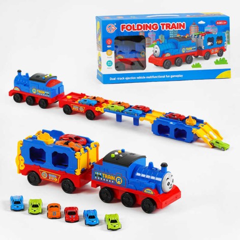 Потяг інерційний з міні-машинками, звуки, пісні англійською, підсвічування 336-1