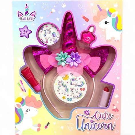 Набір прикрас з косметикою (малиновий)