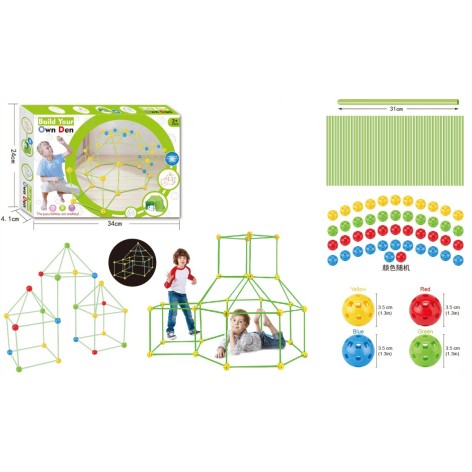 Конструктор каркасний, трубки 31см, кульки 3,5см, в кор-ці, 34-24-4см 