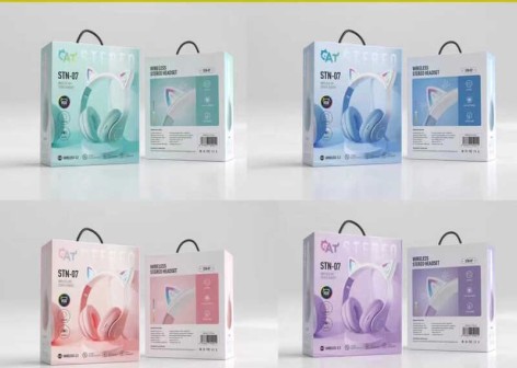 Наушники беспроводные, подсветка, Bluetooth, USB проволока, микрофон, радио, слот для карты памяти, в коробке, микс видов 