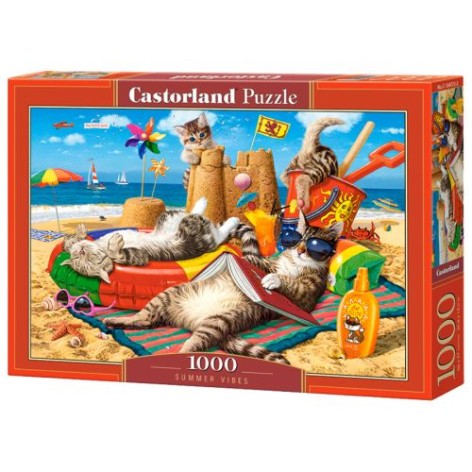 Пазли "Котики на пляжі", 1000 елем.