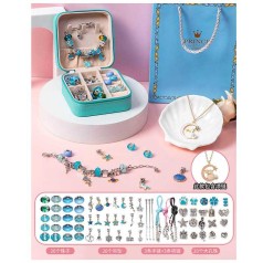 Набір прикрас 6 основ браслетів, шарми, шкатулка, кор. 