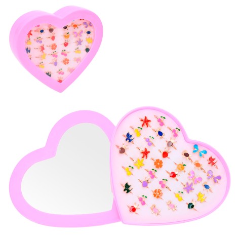 Кольцо металл, 36шт в кор.(сердце), 15,5-14-3,5см /2