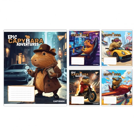 А5/24 кл. Yes Epic Capybara, зошит учнівський шкільний, ціна за 20 шт. //