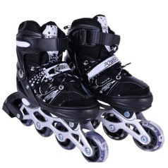 Роликовые коньки размер L (38-41) колеса PVC (ЧЕРНЫЕ)