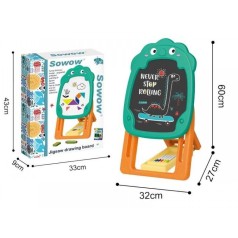 Мольберт AH 009 двосторонній, наліпки, мел, фломастери, головоломка, прання, в коробці