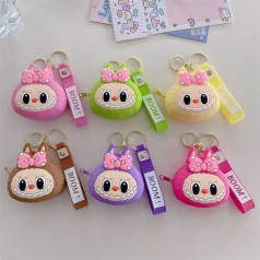 Кошелек, брелок, резиновый, металлический карабин и кольцо, силиконовый ремешок, в п/э, МИКС ВИДОВ /600/