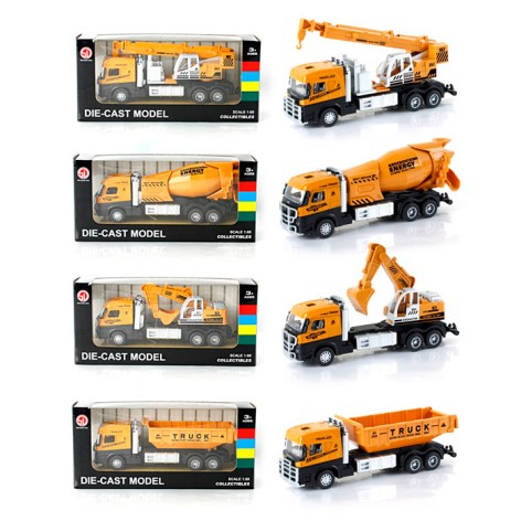 Стройтехника металл, инерц, 16см, 1:60, подвижные детали,резиновые колеса,4 вида, в кор-ке, 20-9-6см 