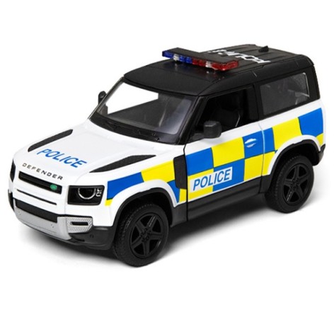 Модель джип LAND ROVER DEFENDER 90 5'' KT5428WP Police метал.инерц.откр.дв.кор.