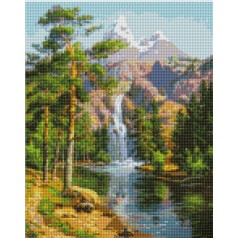 Набор для творчества алмазная картина Водопад в горах Strateg размером 30х40 см (KB090)