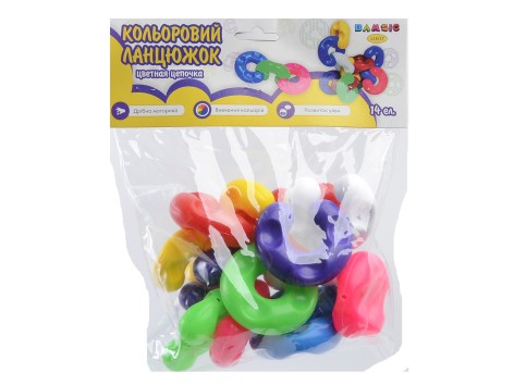 Розвиваюча іграшка Бамсик "Кольоровий ланцюжок" 14 деталей (114/17)
