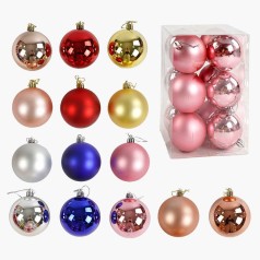 Новорічні прикраси на ялинку 12 штук кульки D 7,5 см мікс видів (32)
