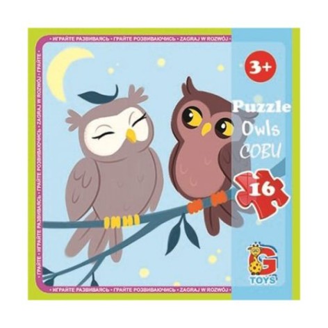 Пазли "Лісові жителі", (сови), 16 елементів