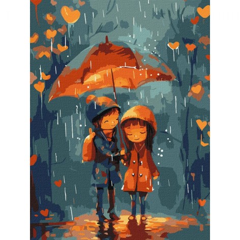 Картина за номерами "Під парасолькою" 30х40 см