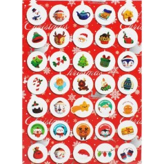 Набор Новогодних наклейок А5, ВИД 2