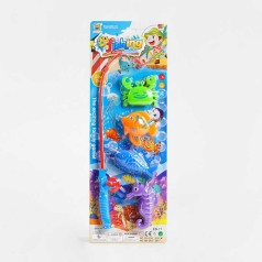 Рыбалка 4 рыбки, удочка, на листе  /120-2/