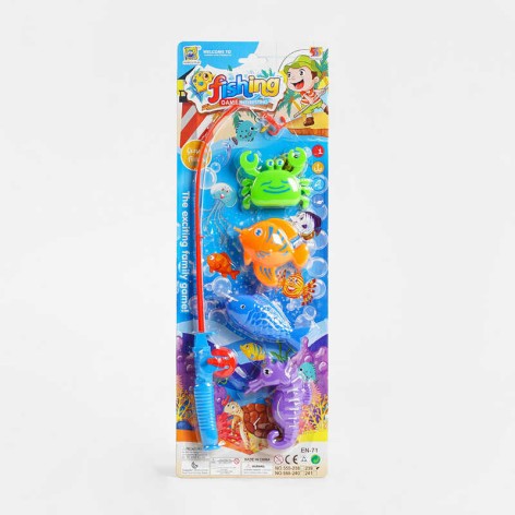 Рыбалка 4 рыбки, удочка, на листе  /120-2/