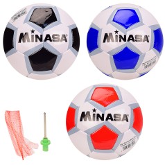 Мяч футбольный №5, PVC, 320 грамм, MIX 3 цвета, с сеткой + иголка