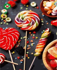 Набор для росписи по номерам Цветные леденцы Strateg размером 40х50 см (HH027)