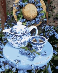 Набір для розпису по номерах Чаювання Strateg розміром 40х50 см (GS1246)