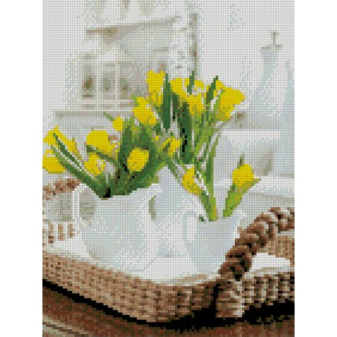 Алмазная картина HX114 "Утренные тюльпаны", размером 30х40 см