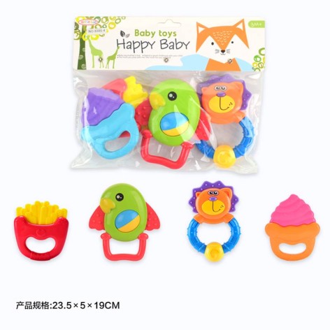 Погремушка в ручку набор 4 единицы п/э. 23,5*5*19см 