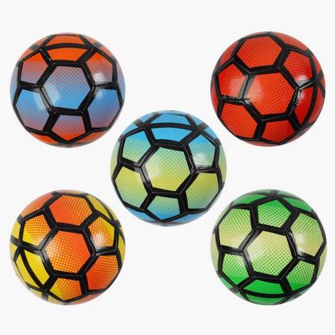 М'яч футбольний 5 кольорів, розмір №5, матеріал PVC, 280 грамів, гумовий балон, мікс видів 