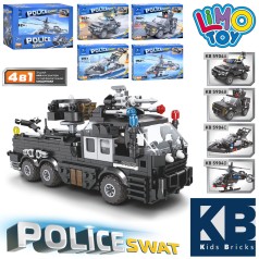 Конструктор поліція, транспорт, від163дет, в кор, 4в1, (4віді) /18/72/по4шт в дисплеї, 32,5-22,5-21см