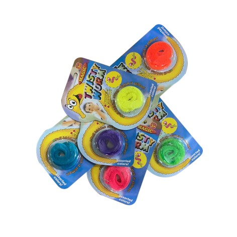 Игра червь 23см, антистресс, пушистик, 6 цветов, на листе/25/600/24шт в п/э, 16,5-12-2см