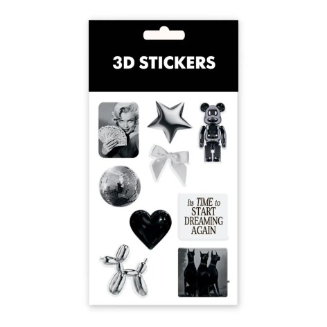 3D стикеры "Silver edition" Набор 8 стикеров