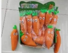 Антистресс-тянучка морковка с песком 12 шт. в коробке