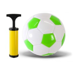 Мяч футбольный PVC №2 с насосом (бело-зеленый)