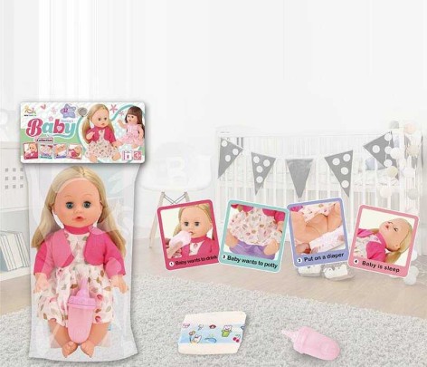 Лялька NEW, п'є, ходить в туалет, пляшечка, підгузок, у пакеті 