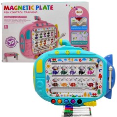 Магнітна гра (магнітний стилус, магнітна риболовля, дошка пиши-стирай, 4 маркери) БІРЮЗА