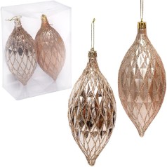 Набор новогодних украшений в ромбик, 2 штуки 6279-6/241604C(119759)