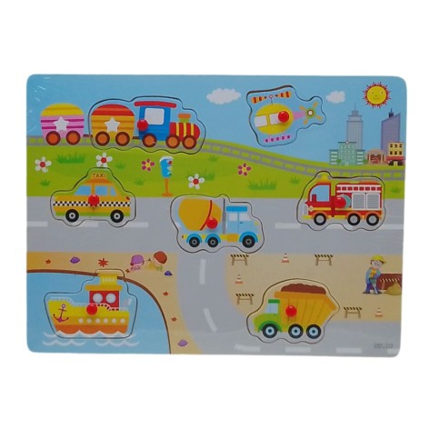 Дерев'яна рамка-вкладиш "Транспорт"