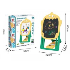 Мольберт AH 010 двосторонній, наліпки, мел, фломастери, головоломка, прання, в коробці