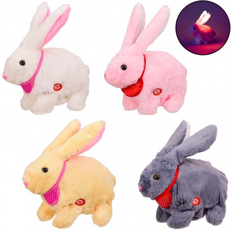 Мягкая интерактивная игрушка кролик шевелит ушами, уши светятся, 20*16*10 см