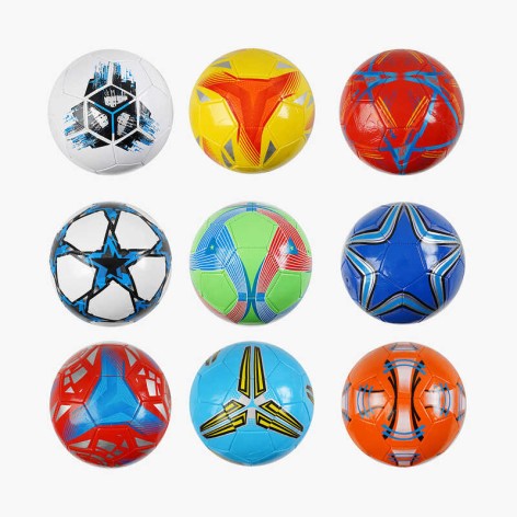 М`яч футбольний розмір №5, матеріал PVC, 260-270 грамів, гумовий балон, МІКС ВИДІВ /100/