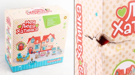 УЦІНКА 30% Будиночок 48-31см, автомобіль 12см, фігурка 6см 3шт, меблі, звук, світло, на бат-ці. у кор-ці, 33-32-15см 