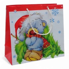 Пакет Новый год медвежонок 23 х 10 х 22 см