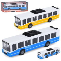 Автобус инерция, 16см, резиновые колеса, 2 цвета, в кор-це, 18-7-4,5см /72/