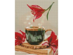 Набір для творчості алмазна картина Чашка кави Strateg розміром 30х40 см (KB007)